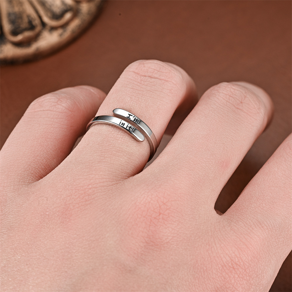 Fashion New Hydraulic Opening I Am in It Inspirational Couple Rings Source Manufacturer