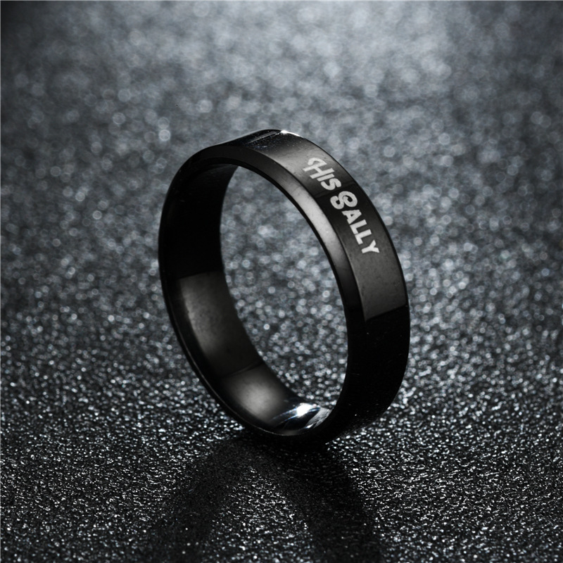 Fashion New High-end Black Step HER Jack His Sally Couple Rings
