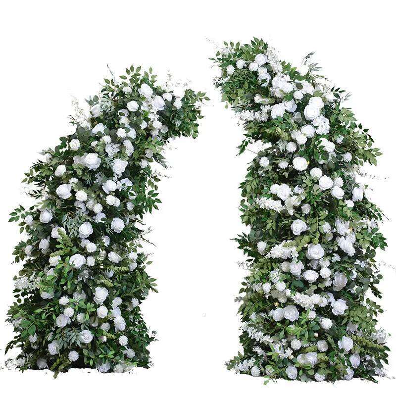 230CM New Artificial Flower Greenery Rose Horn Shaped Arch for Outdoor Proposals Stunning Romantic Decor Y260130