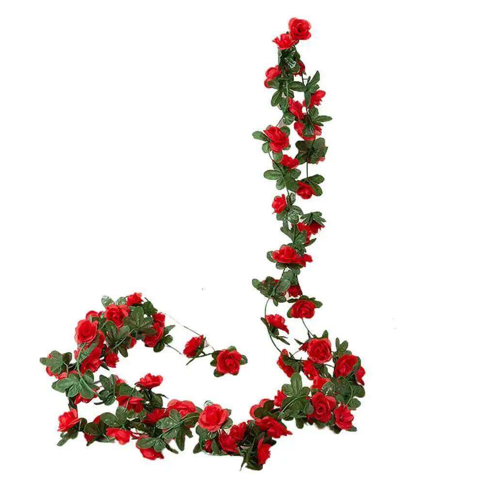 Floral Artificial Flower Garland Uv Resistant Faux Rattan Vine Realistic Simulation Bloom Decoration for Wedding Y260130