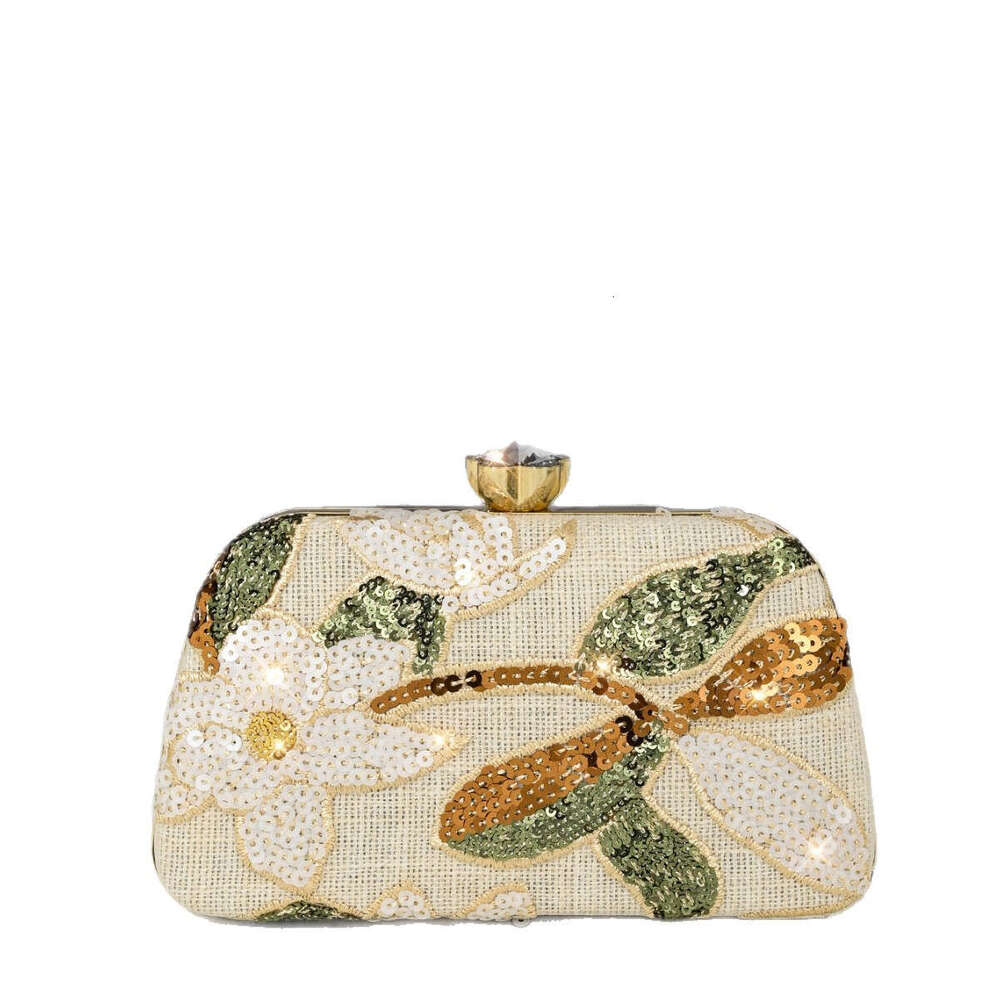 Hot Selling Embroidered Handmade Embroidery Chinese Style Sequin Niche Clutch Evening Bag handbag