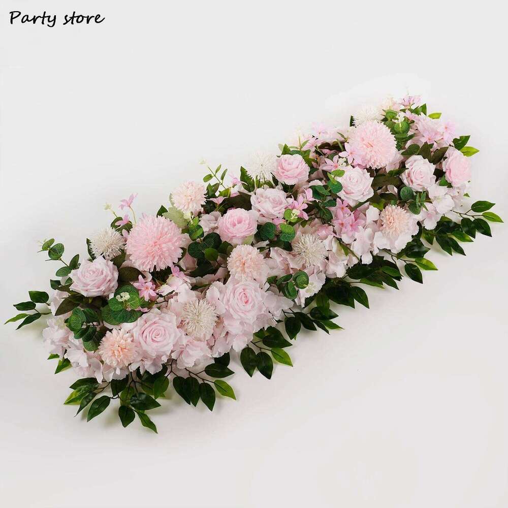 White Rose Artificial Decor Ball Iron Arch Backdrop Centerpiece Row Party Wedding Flower Arrangement Props W260130