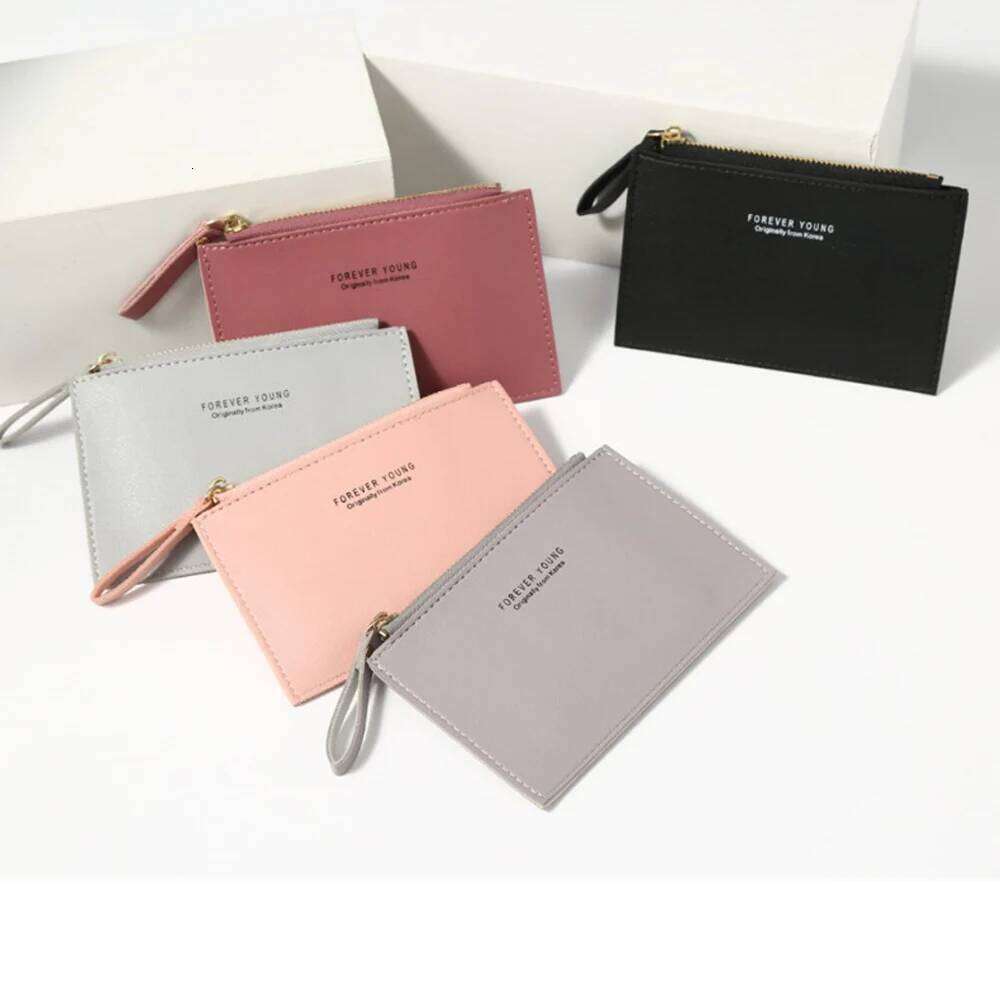 Gift Girls Ladies Name Short Purse Credit Card Holder Pure Color Mini Business Wallet Z260130