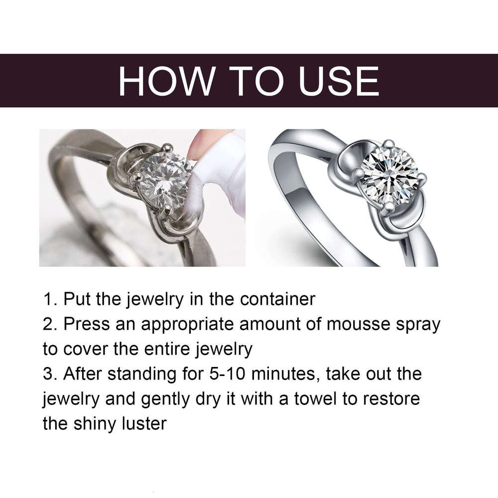 Jue-Fish Brightening Mousse Watch Strap Cleaning Solution Gold Diamond Ring Jewelry Stain Removal Maintenance Cleaner S260130
