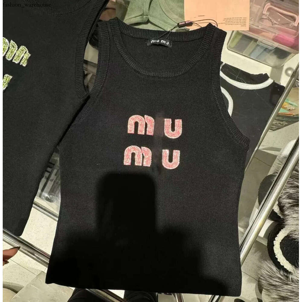 mm designer women mum mum tanks camis muimuitop tank top lowe clothes knits embroidery knitted mumi vest sleeveless breathable cropped mumiue tops 100% cottons 255