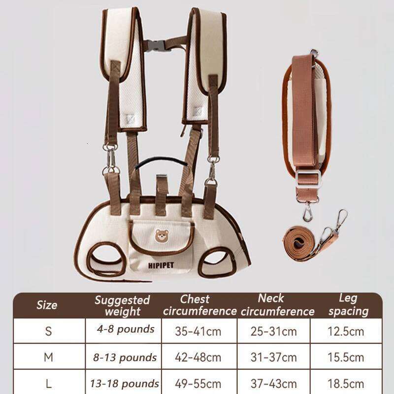 Pets Outdoor Carrying Bag Small Dogs And Medium-sized Cats with Harnesses Clip Adjustable Shoulder Handheld for Hiking Daily Use 26H0130