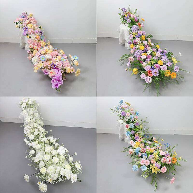 Uflower Monet Garden Waterfall Floral Garland Wedding Table Decoration Backdrop Party Flower Row Ceremony Event Decor W260130