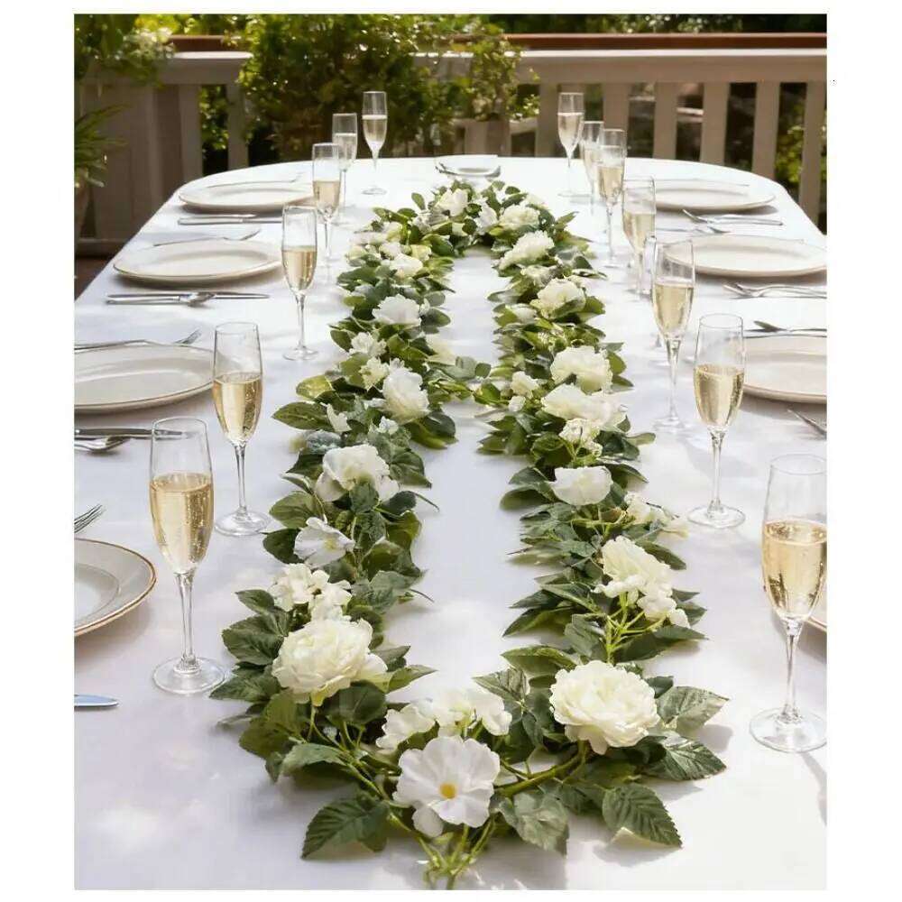 NEW Multicolor Artificial Flower Vine Silk DIY Hanging Garland Rose Pink Plant Wall Home Decoration W260130