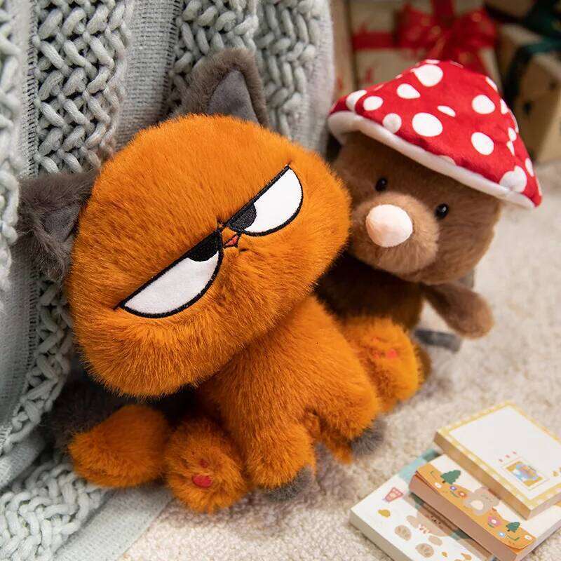25CM Cute Orange Cat Plushie Soft Doll Kawaii Cartoon Stuffed Animals Toys Kid Birthday Halloween Gifts Home Decor Y260128