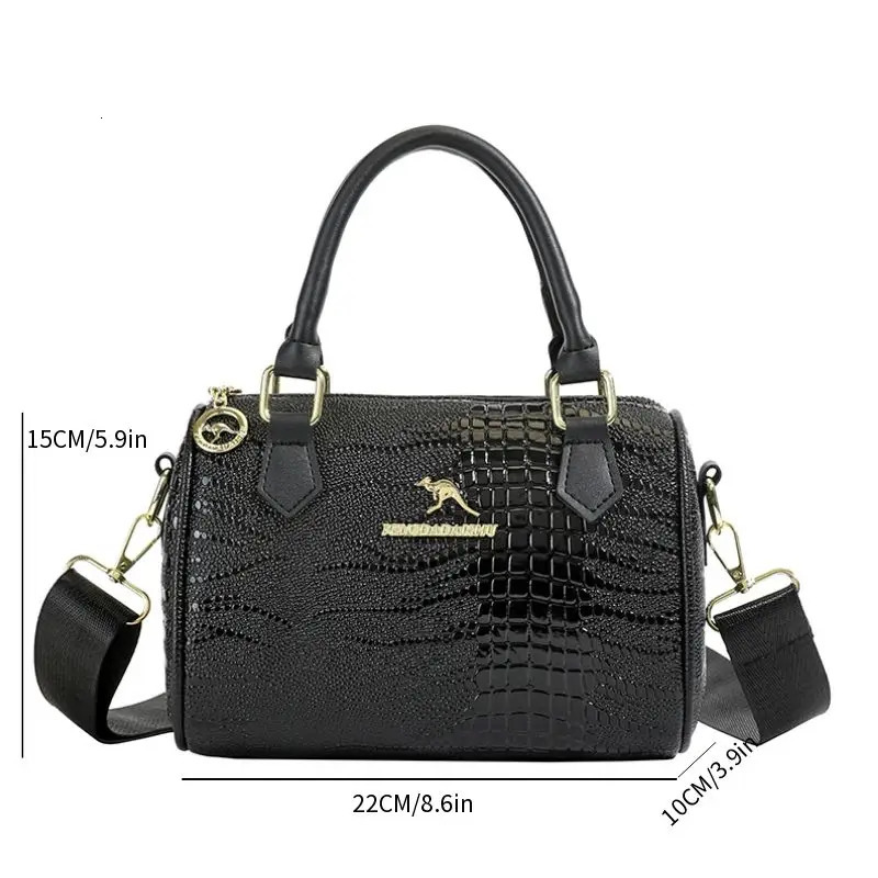 Small Handbag Womens Fashion Shoulder Crossbody Bag Solid Color Black 260129