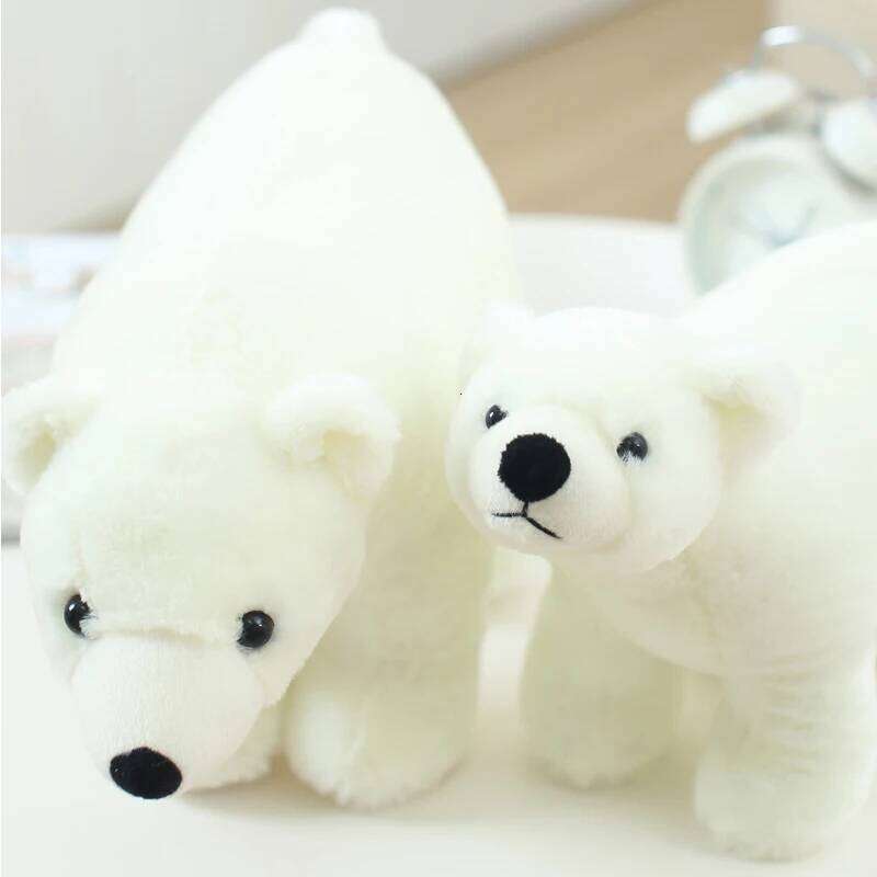 20/25/35/45cm Super Lovely Polar Family Stuffed Plush Placating Toy Pure White Bear Soft Fabric Doll Gift for Children Y260128