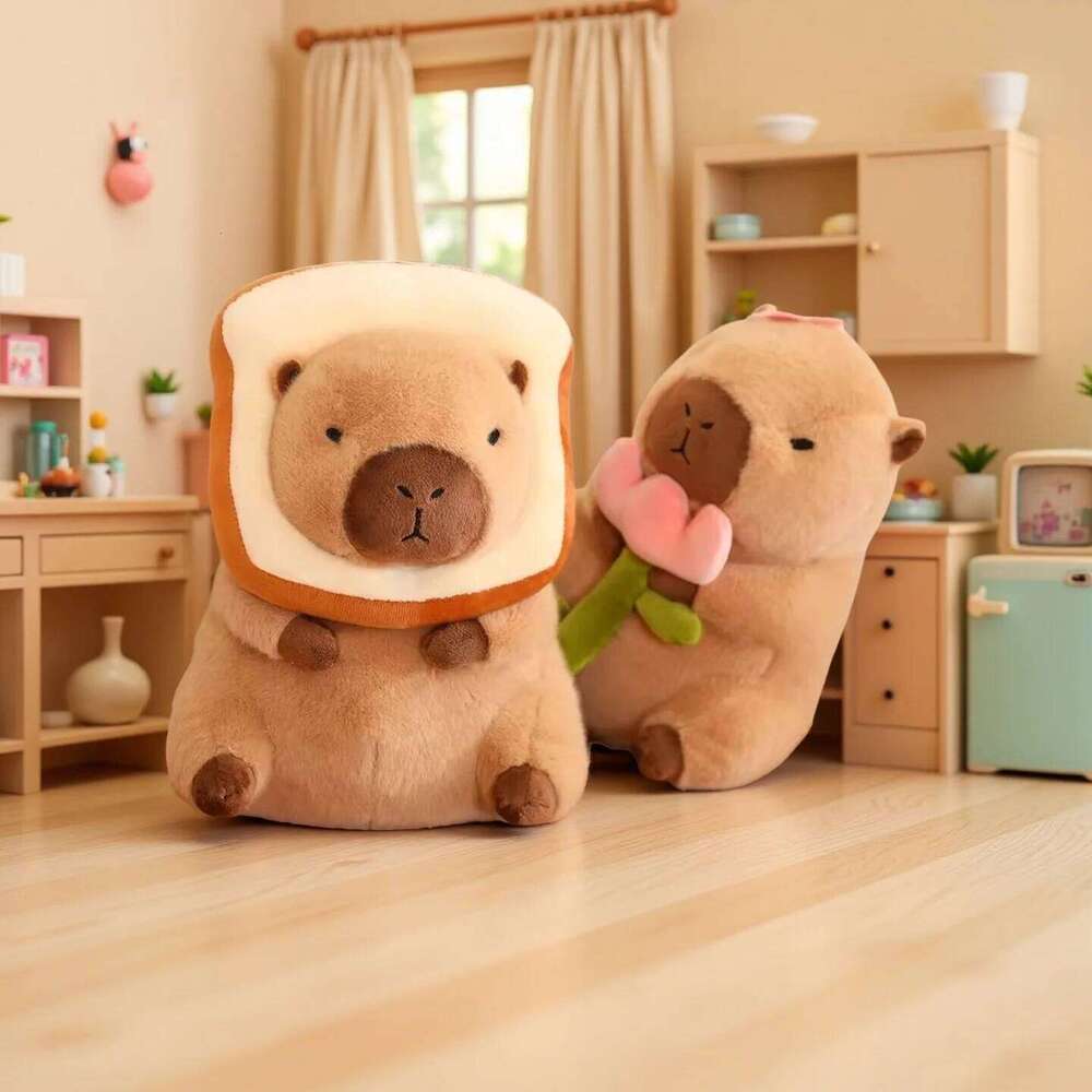 Cute Capybara Plush Toy Stuffed Animals Capibara with Turtle Backpack Kapibala Soft Doll Kids Toys Birthday Christmas Gift Y260128