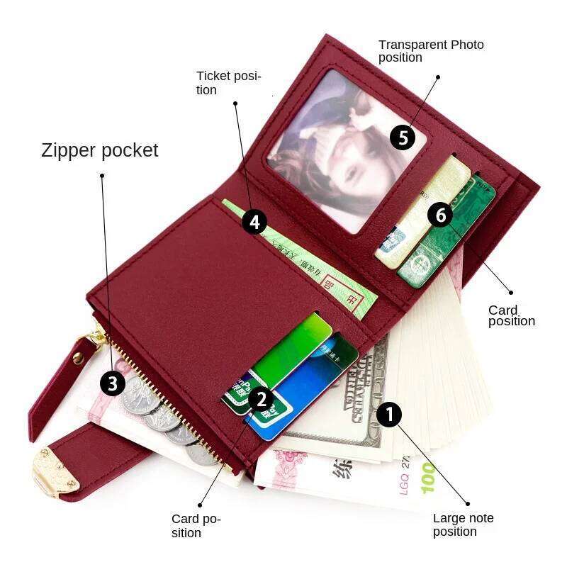 New Fashion Short Women's Zipper Card Holder Cute Female Coin Handbag Purse Small Wallet Ladies Bolsa Feminina Z260130