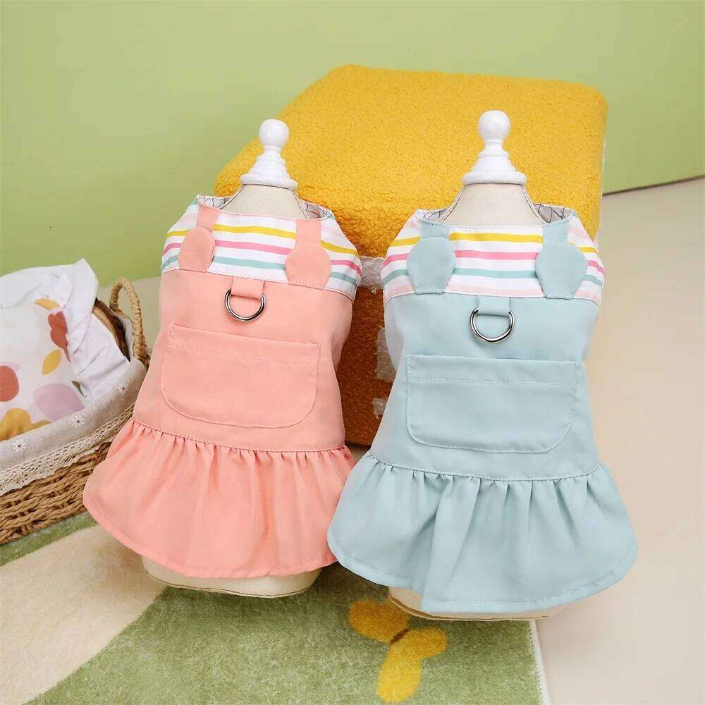 Spring Clothing for Small Dogs Summer Striped Puppy Princess Skirt Cute Cat Dress Pet Dog Costume Apparel H260130