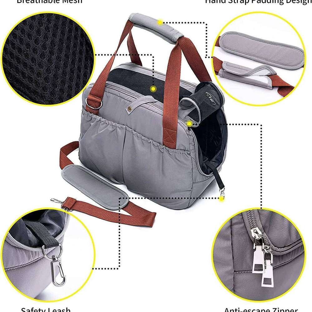 Portable Pet Carrier Cat Travel Bag with Cover for Small Dogs Cats Puppies Soft-Sides Car Seat Safe Bed Dog Handbag 26H0130