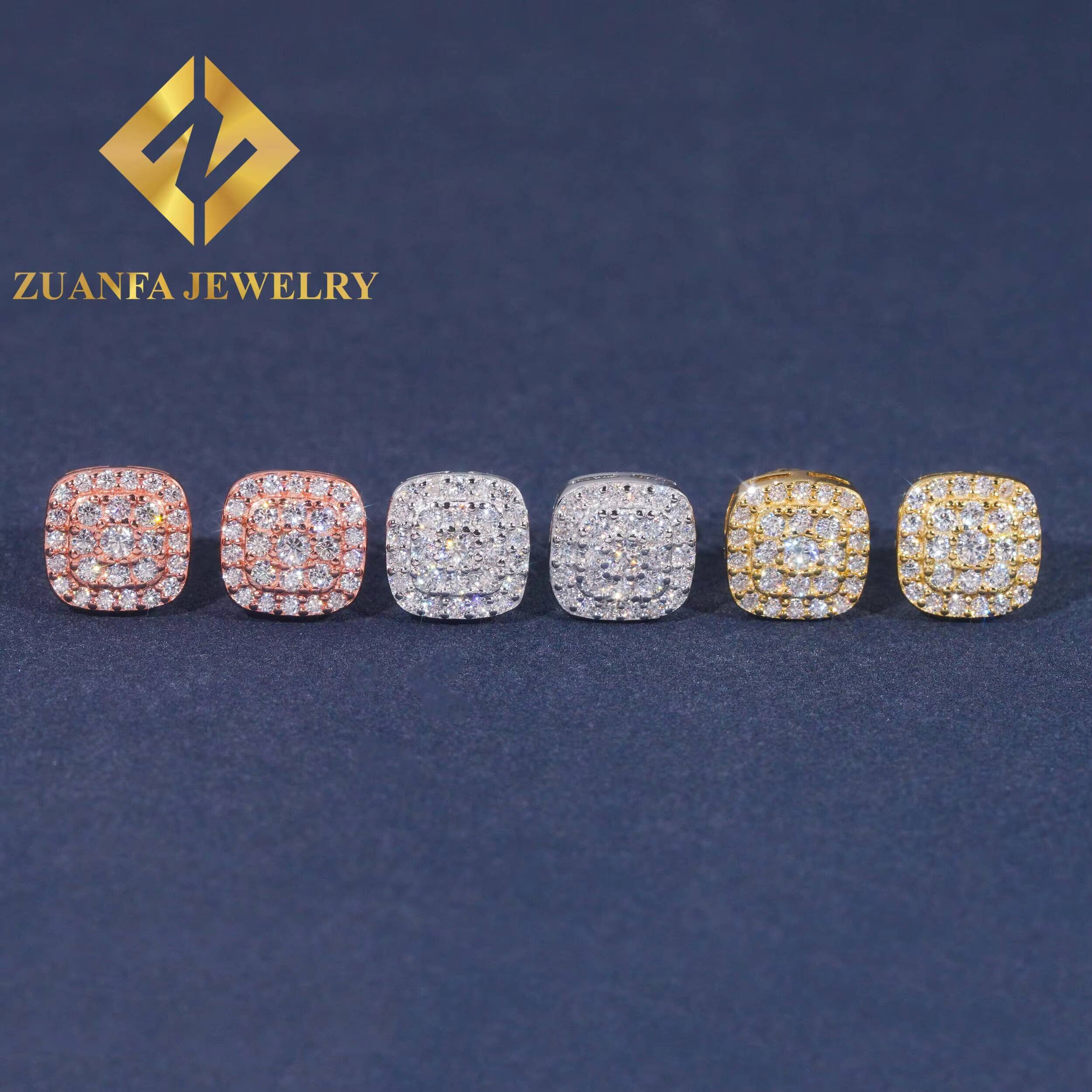 Classic Earring Fine Jewelry 925 Sterling Silver VVS Moissanite Stud Earring Hip Hop Earring Jewelry Usex