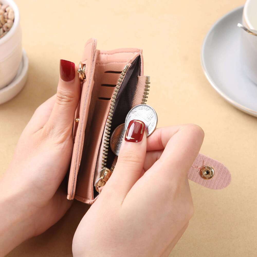 Ladies' wallet; short women; high-end feeling cross-border multi-functional coin purse for women Z260130