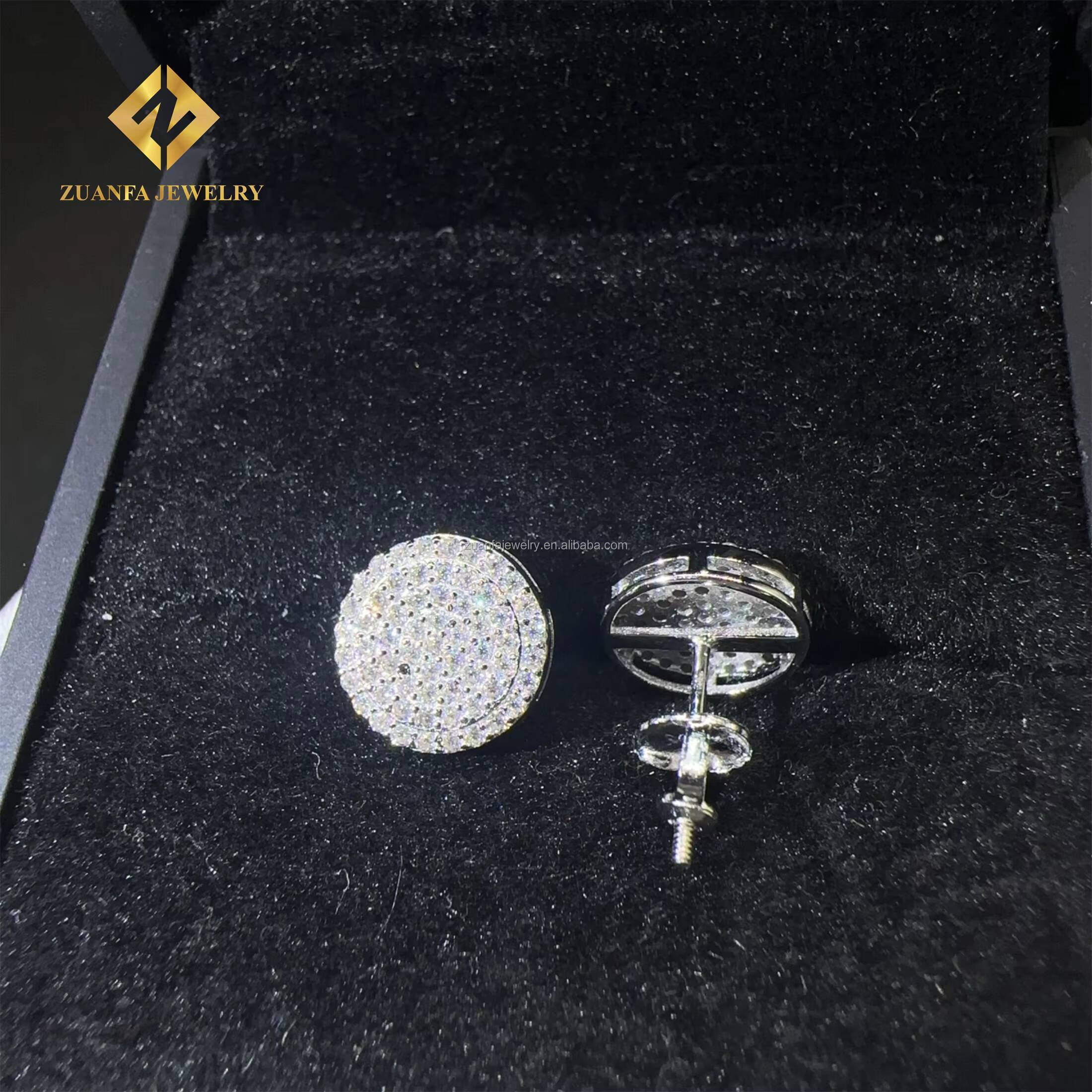 Best Selling Pass Diamond Tester GRA Certificates Screw Back Iced Out Earring Man VVS Moissanite Diamond Hip Hop Earring Man