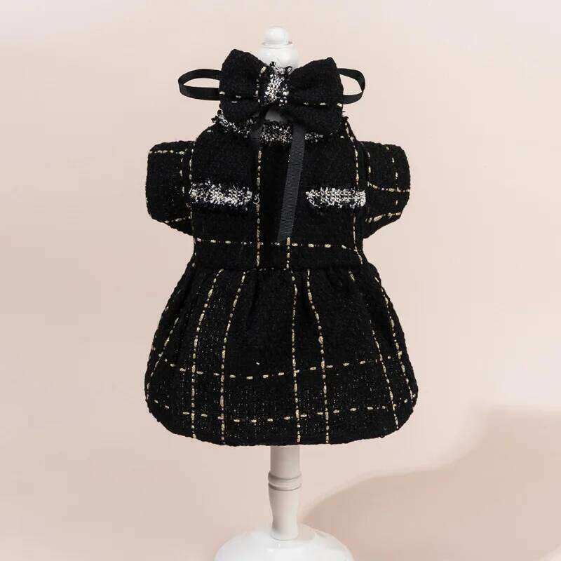 and Autumn Woolen Dress Cute Bow Coat Pet Spring Dog Dresses for Small Dogs Teddy Puppy Clothes H260129