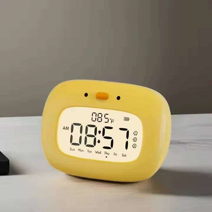 Digital Table Cute Duck Design Quartz ABS Timer Alarm Clock With Night Light Bedroom Decor Warm White Emission Room W260130