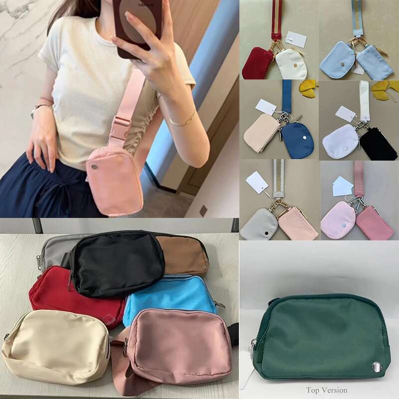 2026 Hot sell Yoga Bag Dual Pouch Mini Zip luluity lemonal set women Around luluity lemonal women Wristlet Portable Keychain Wallet Coin Purse Pocket Wholesale