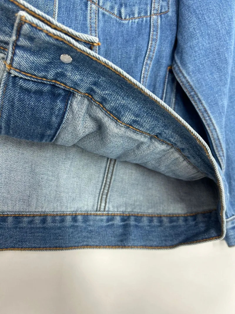 Womens Denim Jacket blue cotton Boyfriend Style autumn winter denim For Ladies 260120 - view 7