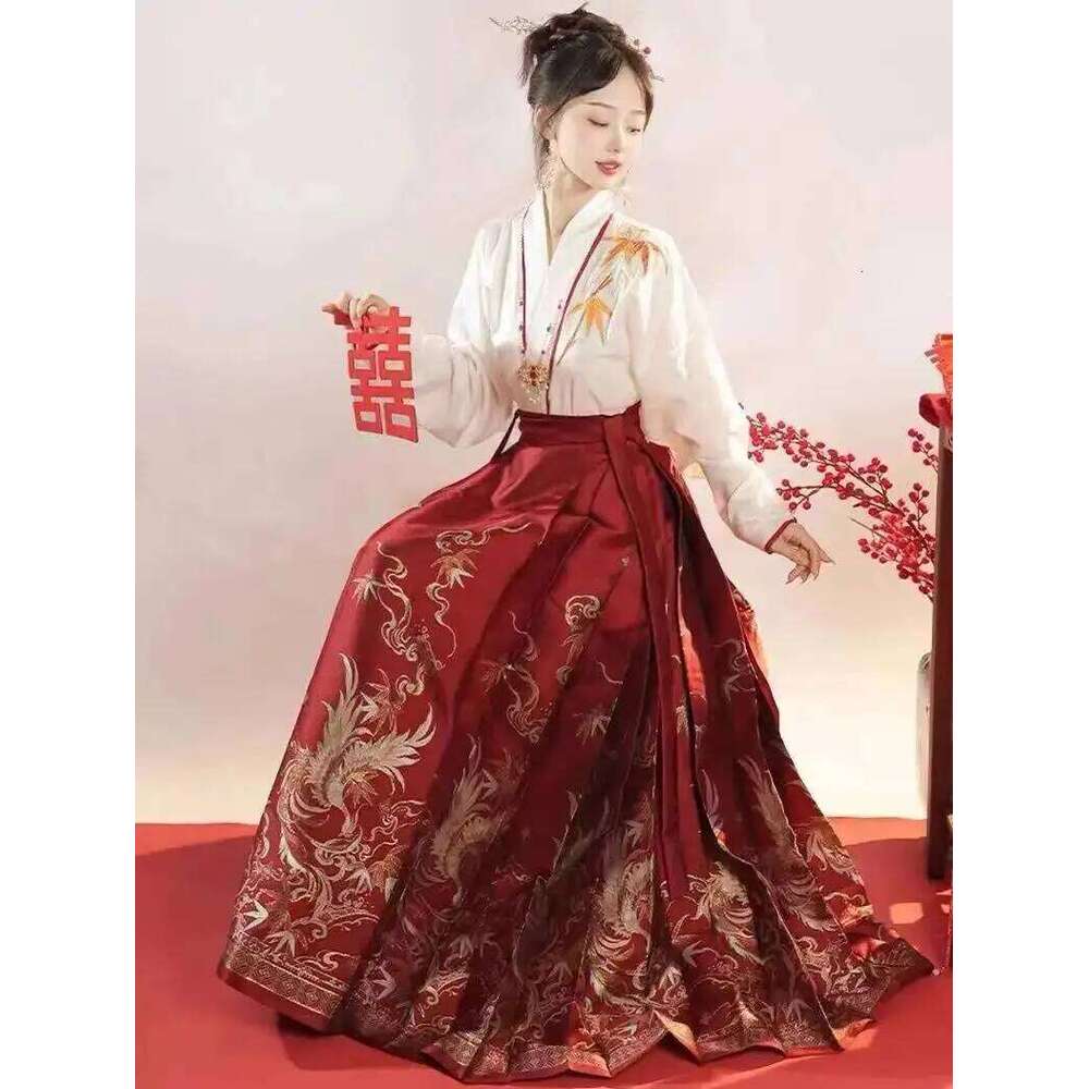Ancient Chinese Hanfu Horse-Face Skirt And Shirt Set Traditional Ethnic Costumes Vintage Women Clothing Cosplay Fairy Dress