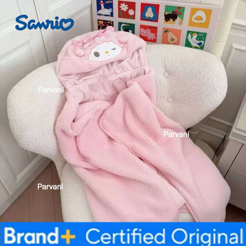 Sanrio Japanese Cute Cartoon My Sweet Piano Coral Fleece Laziness Cloak Shawl Student Office Nap Air Conditioning Blanket Gift H260130