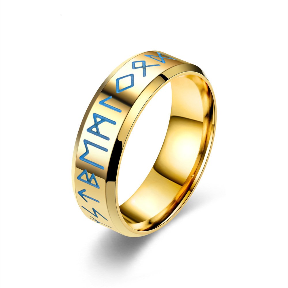 Fashion New Norse Luminous Viking Text Ring Source Manufacturer Bulk Discount