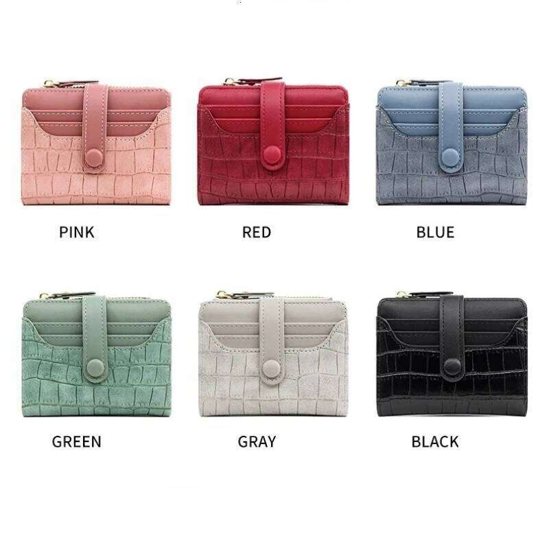 Crocodile Pattern Holder Women's Wallet Multi Color Snap Closure Mini Coin Purse Daily Commute Portable Slot Card Case Z260130