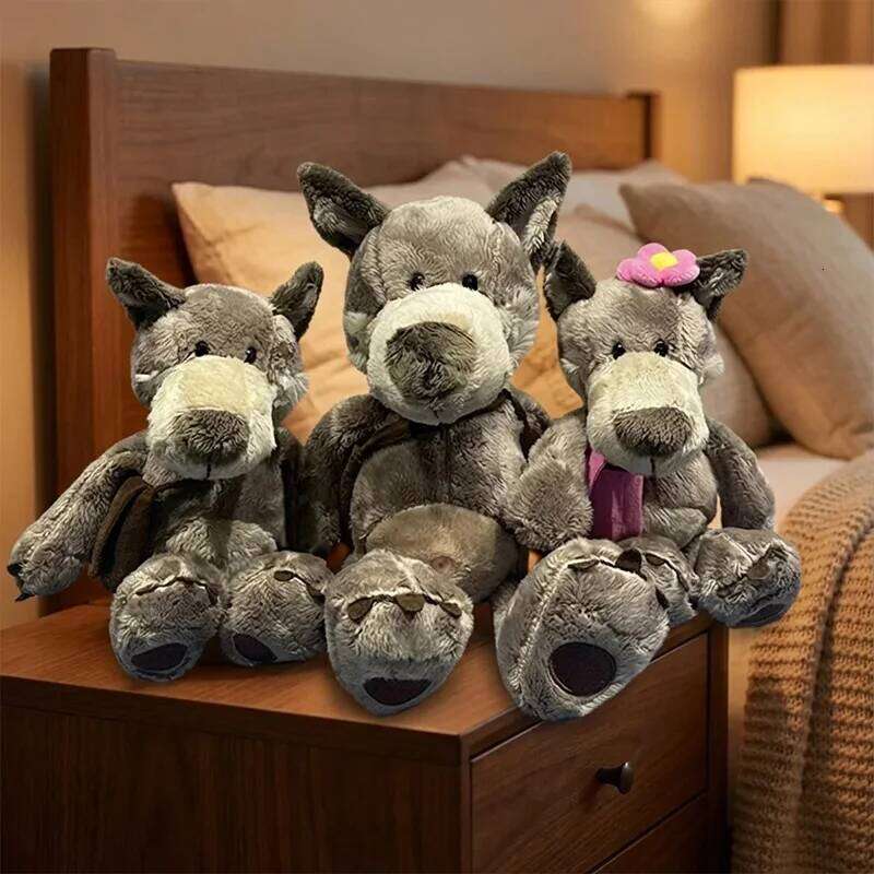 Funny Big Bad Wolf Animalsar Plush Toy Christmas Relieve Stress Comfortable Children's Birthday Gift Companion Y260128