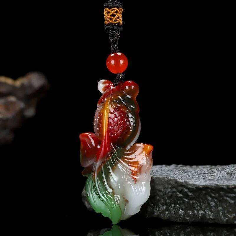 Natural Colorful Jade Rich Goldfish Have Been More Than Men's and Women's Sweater Chain Pendants for Years Z260130
