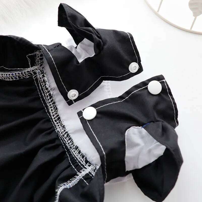Clothes Summer Pussy Princess Dress Black Deacon Anime Maid Lolita Small Dog Teddy Pet Supplies H260129