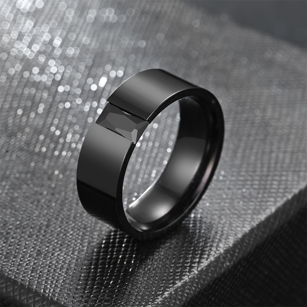 Fashion New Men's Black Elegant Open Zirconia Ring Direct Manufacturer Bulk Pricing