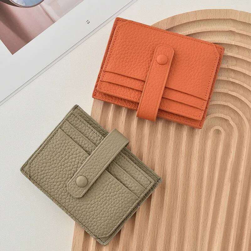 Multi-slot PU Leather With Button Women Men Credit ID Organizer Business Card Holder Multi-purpose Wallet Z260130