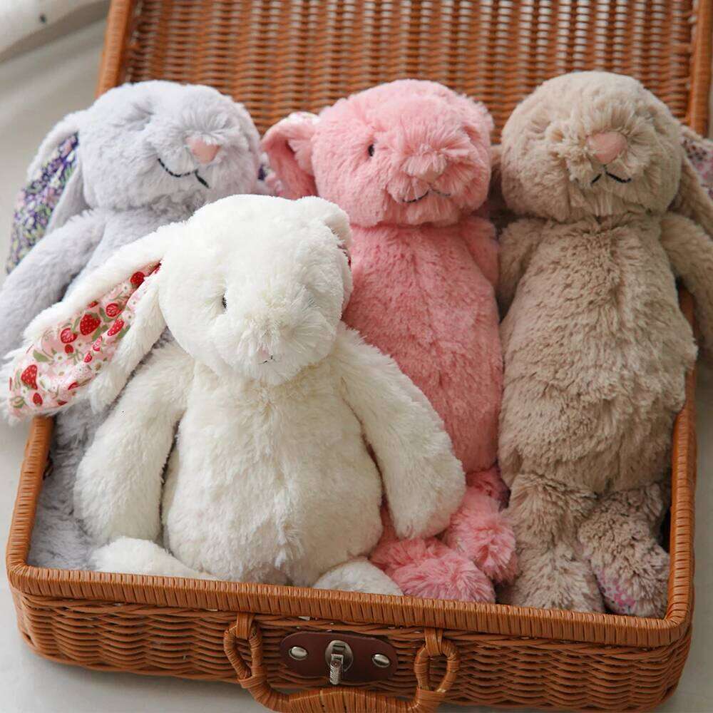 Bonnie Floral Ears Plush Toys Rabbit Stuffed Dolls Kawaii Room Decor Soft Toy Kids Birthday Gifts Y260128