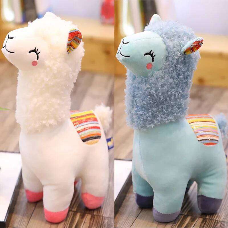25cm Smile Alpaca Llama Plush Animals Toy Cute Stuffed Doll Household Throw Pillows Home Decoration Kids Toys Birthday Gifts Y260128