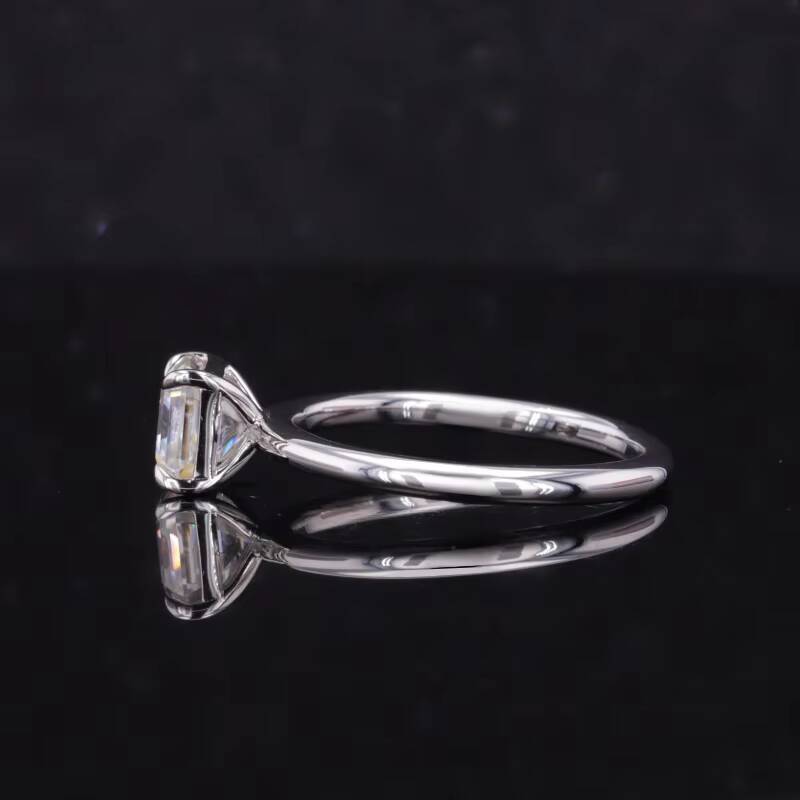 1CT 15CT DEF VS VVS Asscher Cut Lab Diamonds 9K 10K 14K 18K White Yellow Rose Gold Lab Diamant Engagement Rings