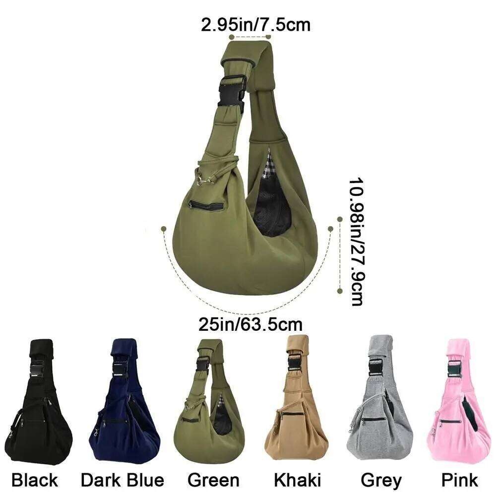 Double Sided Carrier Bags Adjustable Strap Hand Free Pet Messenger with Safety Harness Breathable Cat Crossbody Bag 26H0130