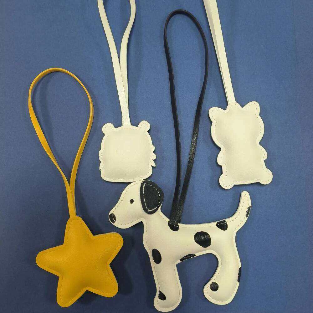 12 Style 3D Animal Bag Charm PU Pendant,Cute Dog/Cat/Panda DIY Keyring Accessories,Moon Star Purse/Handbag Hanging Decor Lanyard Z260130