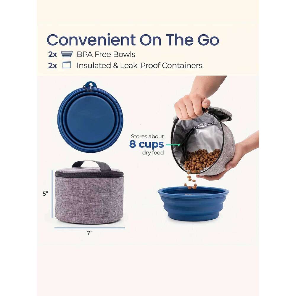 Large 6 PCS Airline Approved Dog Bag Set Weekend Pet Travel Organizer with Multi-Function Pockets for Supplies 26H0130