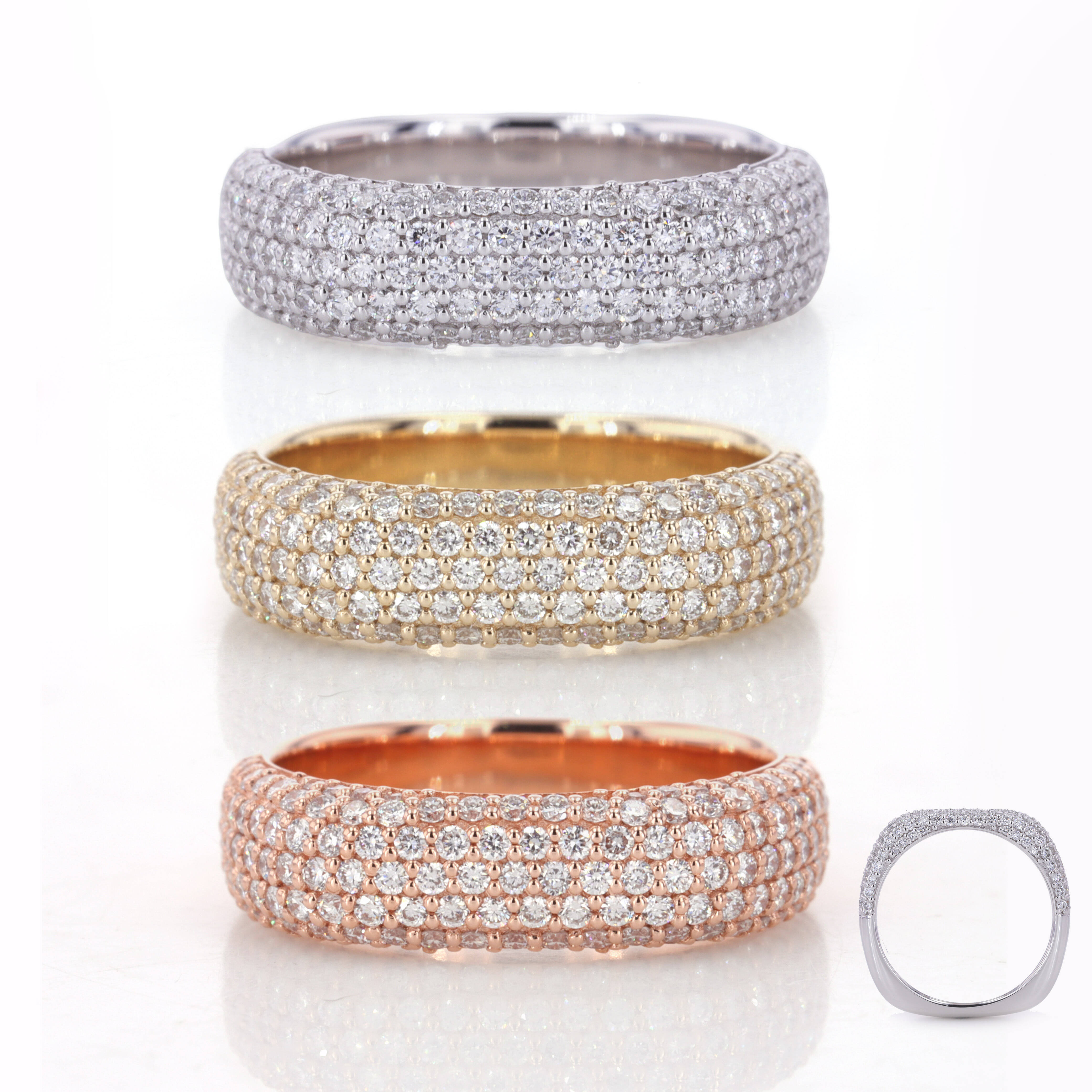 Euroshank Ring Design Loose Small DEF VS Diamond Ring 14k Gold Lab Grown Diamonds Wedding Band