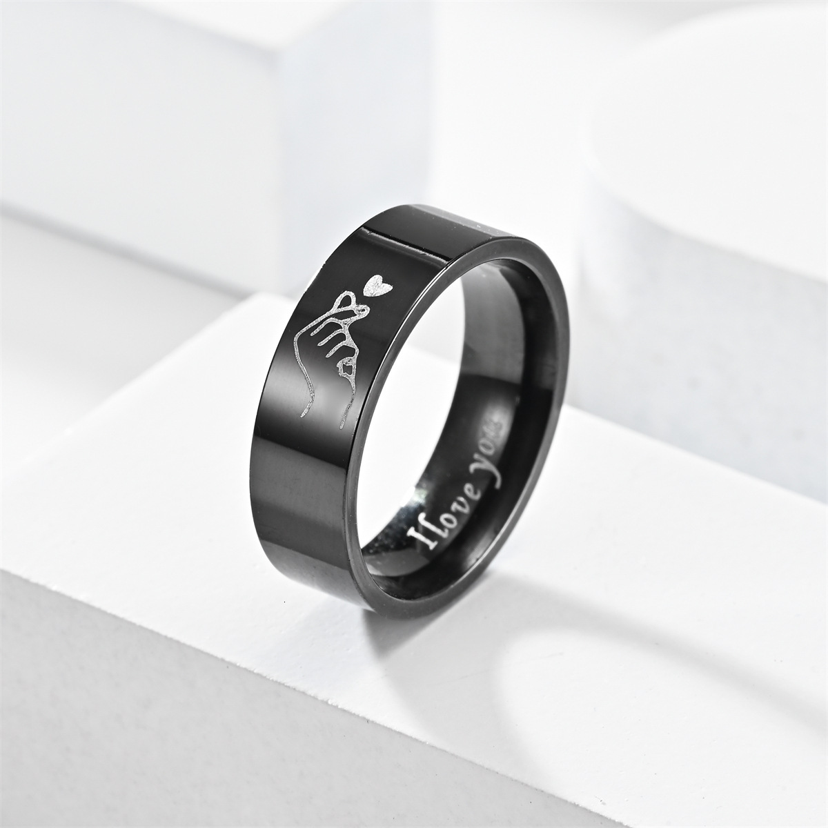 Fashion New Niche Couple Heart-shaped Rings I LOVE YOU Direct from Manufacturer