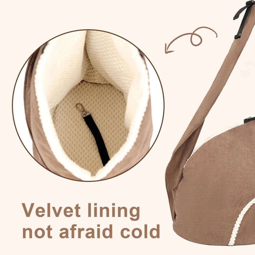 Plush Pet Cat Carrier With 6kg Capacity,Winter Warm Portable Dog Travel Bag 26H0130