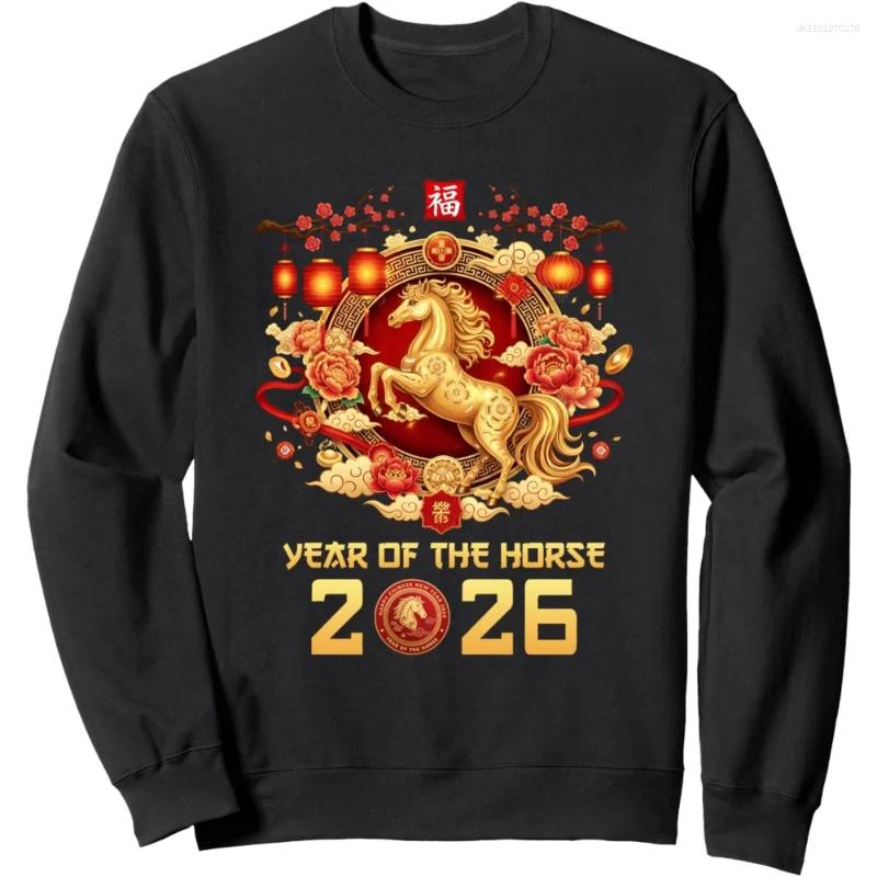 Men's Hoodies Chinese Year Unisex Pullover Of The Horse Sweatshirt Latest Trendy Style Fashion Streetwear Men Women Clothing