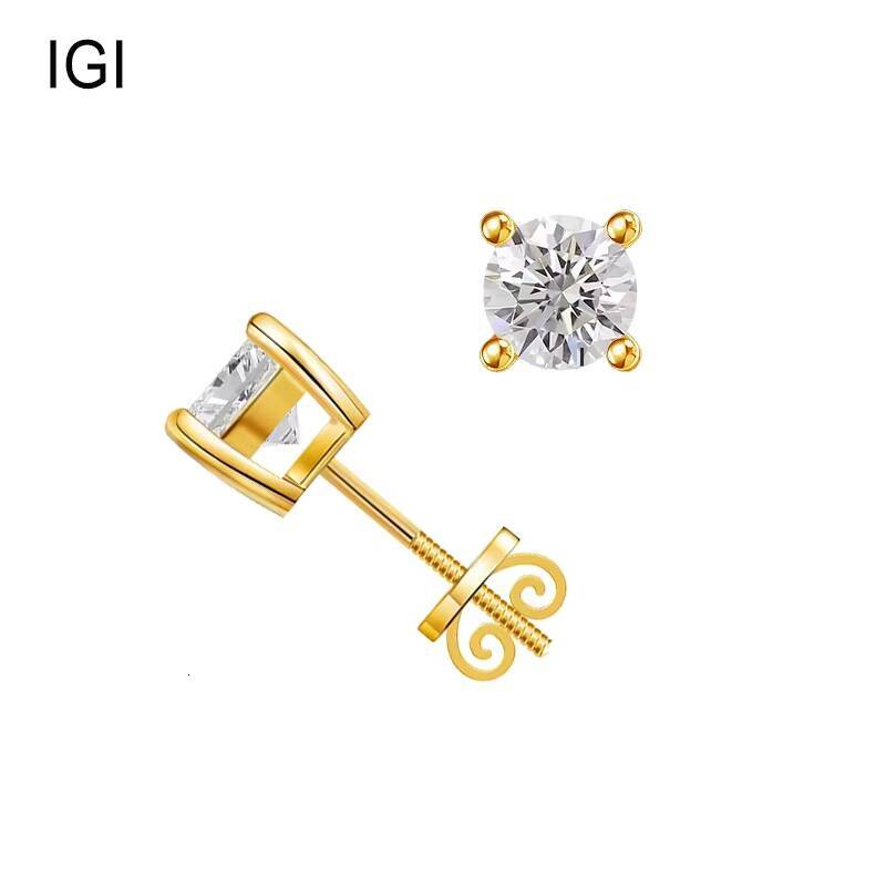 Classic Lab Diamond Stud Earrings 3-8mm 1ct 2ct 14K Gold Plated for Women Men Hot Sale Style Fine Jewelry Earrings