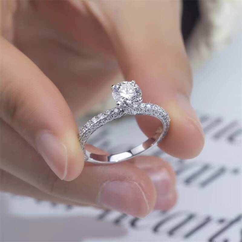 MSR-1464 Customization 18K White Gold D VVS1 HPHT Lab Grown Diamond Solitaire Ring
