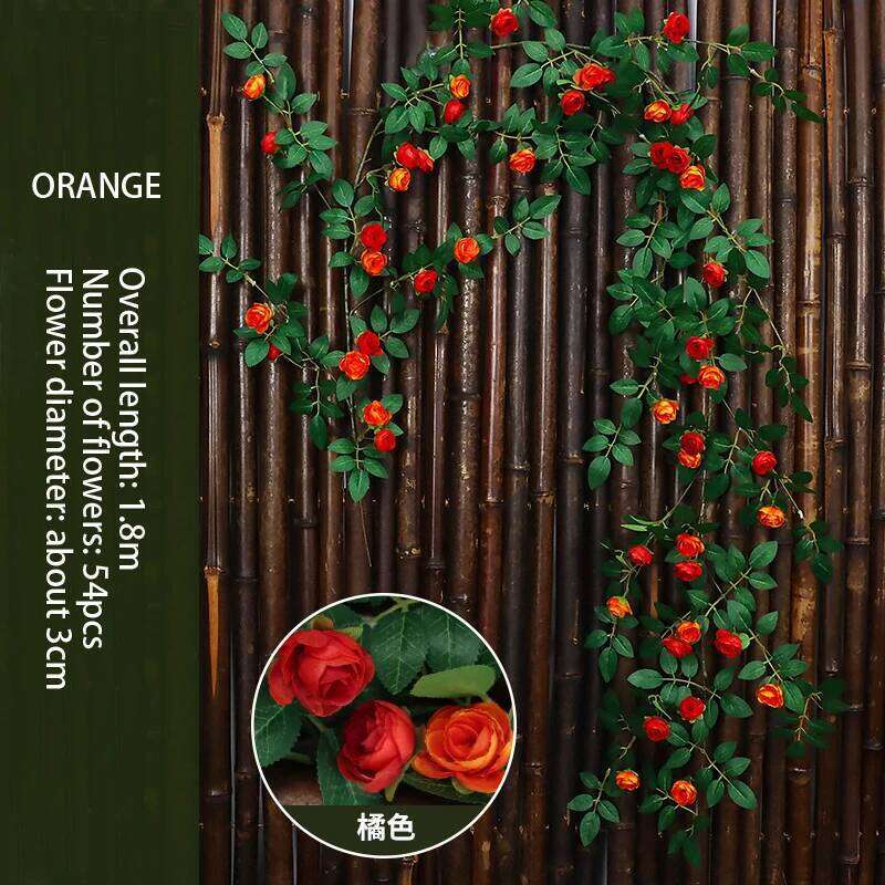 Pink Simulated Rose Fake Flowers Vine Vines Plastic Ceiling Wedding Background Simulation Flower Home Decoration Y260130