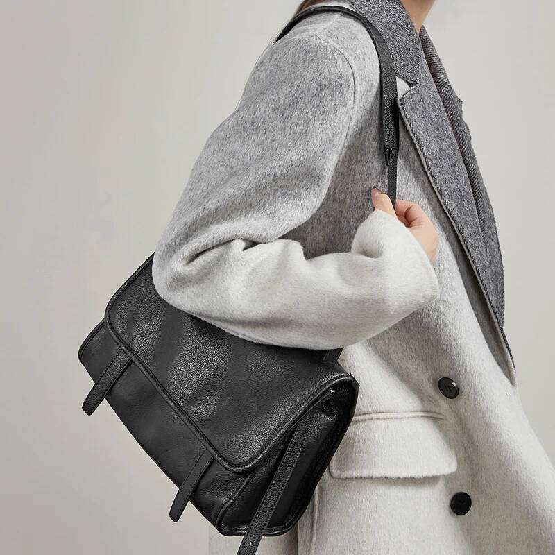 Burminsa Cowhide Genuine Leather Satchel Side Shoulder Bags For Women 2025 Luxury Designer Messenger Totes Work Ladies Handbags