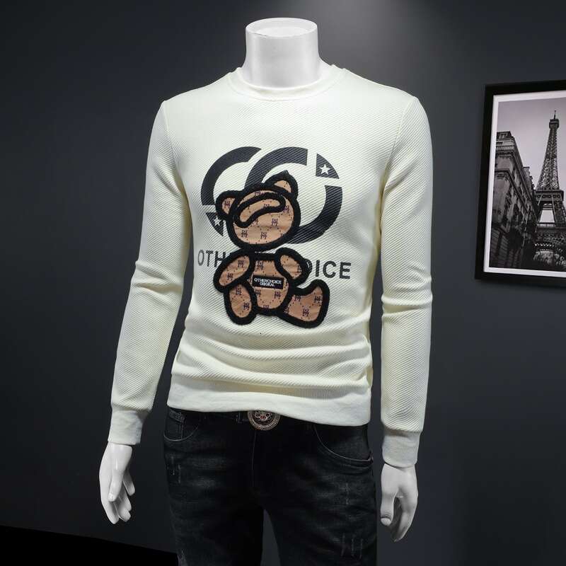 25 Autumn Winter New Casual Fashion Round Neck Pullover Embroidered Base Shirt Youth Men's Sweatshirt